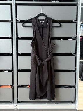 SUGAR+LIPS Sleeveless Wrap Dress with Waist Tie - Black